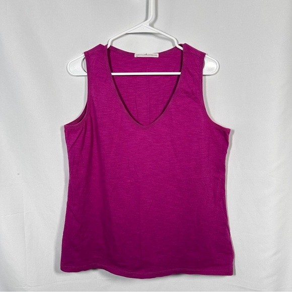 🌺 Peruvian Connection Cotton Tank — Magenta/Fuchsia (L) — V-Scoop Neck - Picture 6 of 11